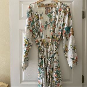 Plum pretty sugar cotton knee length floral robe XL